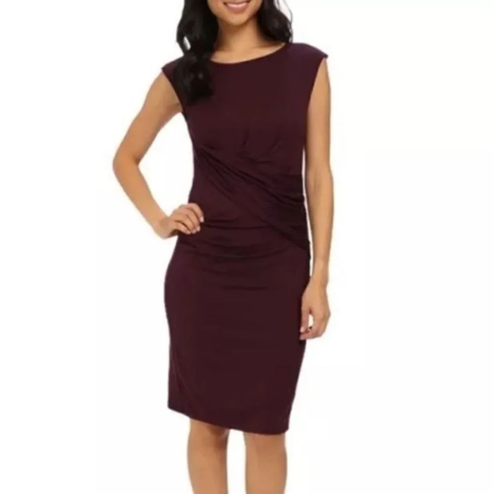 Kut from the Kloth Mollee Sleeveless Knit Burgundy Sleeveless Dress 14P